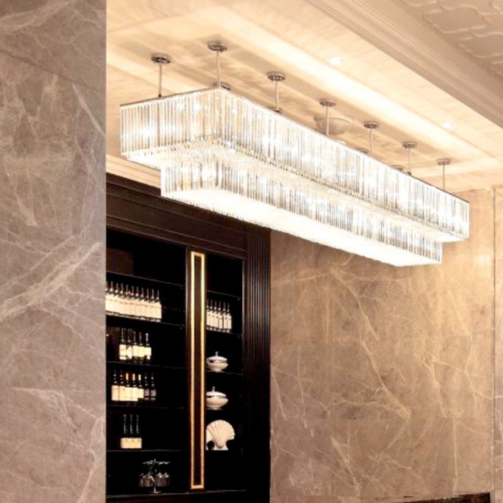 Lustre de cristal de lux, design cu bandă lungă, LED pentru interior, pentru coridorul hotelului