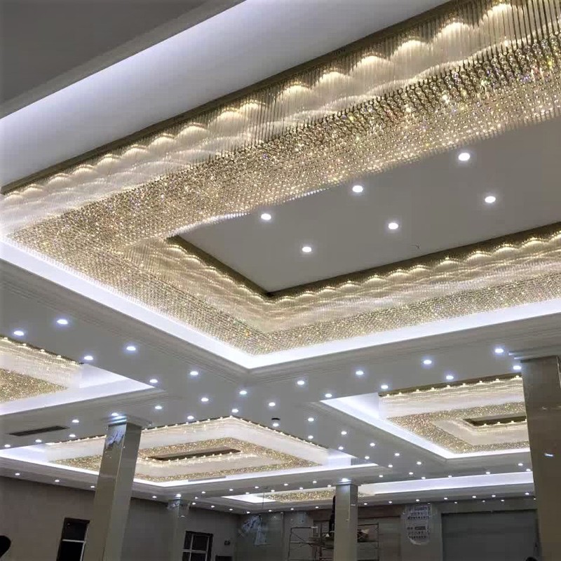 Conception classique de lustres en cristal d'hôtel pour la décoration d'intérieur de salle de bal