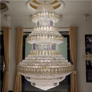 Lustres de cristal de várias camadas Design luxuoso de fábrica chinesa
