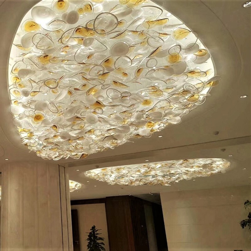 Accesorios de iluminación de diseño de vidrio artístico para la decoración del salón de baile