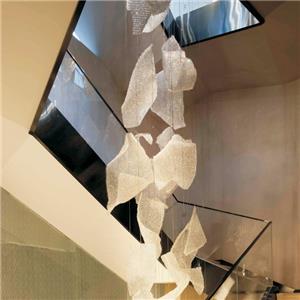 Long Spiral Staircases Luminárias Lustres de manta de cristal para hotel