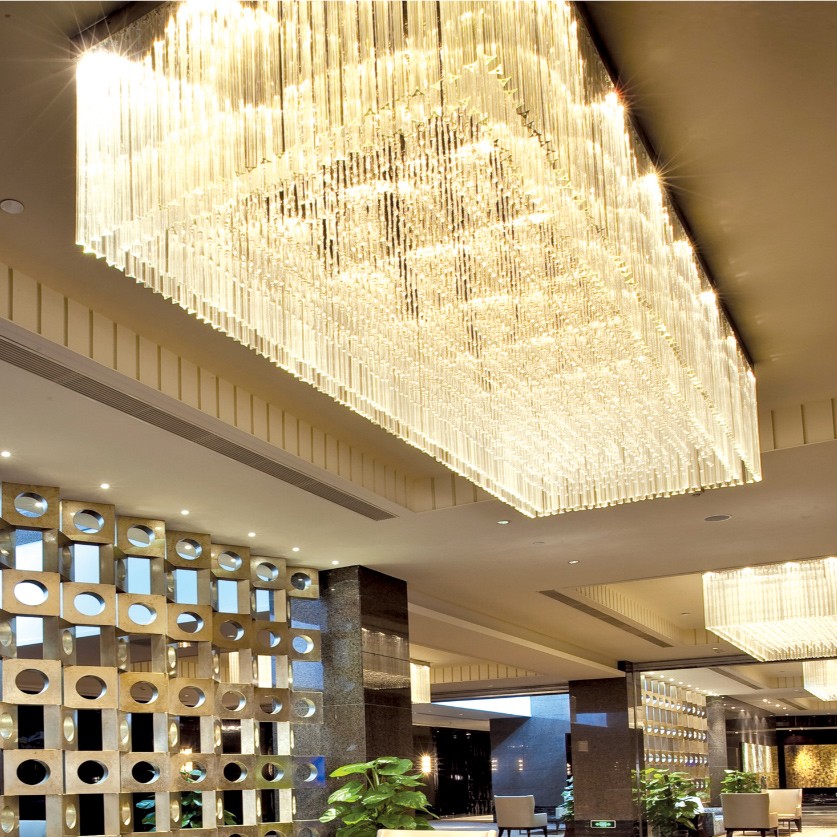 ホテルの廊下のクリスタルシャンデリア屋内LED光源の照明デザイン
