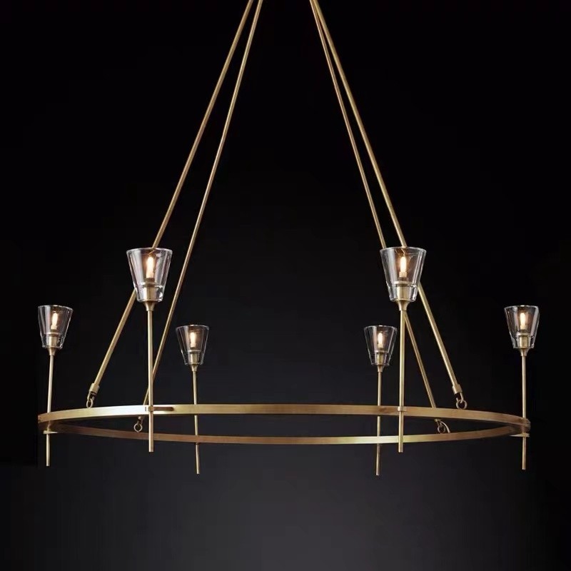 Illuminazione a sospensione in ottone antico design moderno per sala da pranzo
