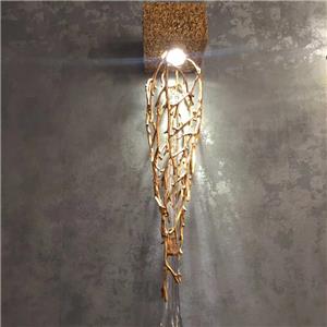 Design de ramificação de latão com lâmpadas pendentes de parede de vidro para quarto de hotel