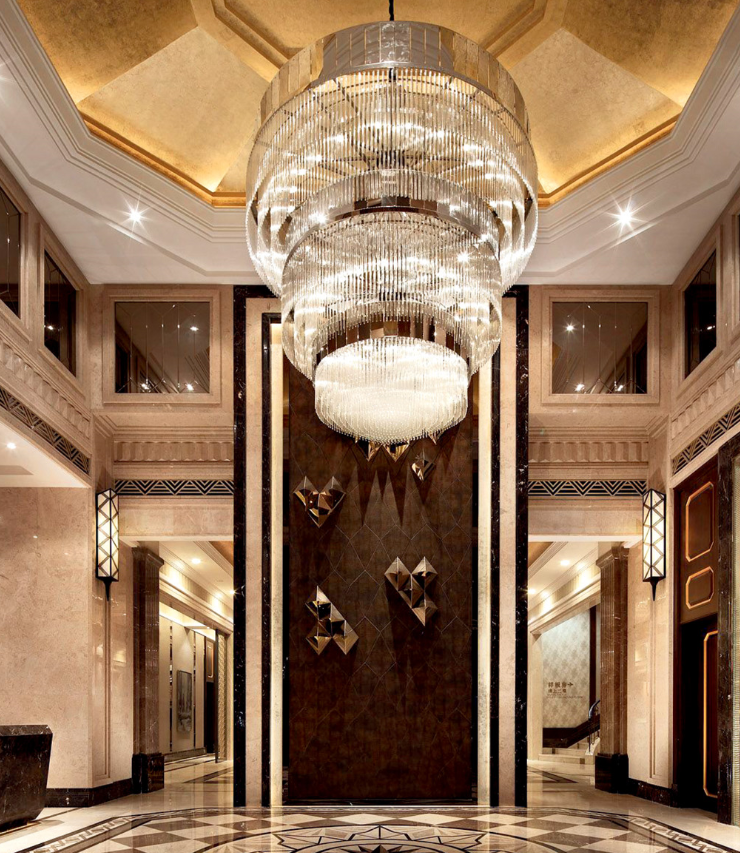 Round design elegant luxury crystal chandelier Lighting Fixtures From China