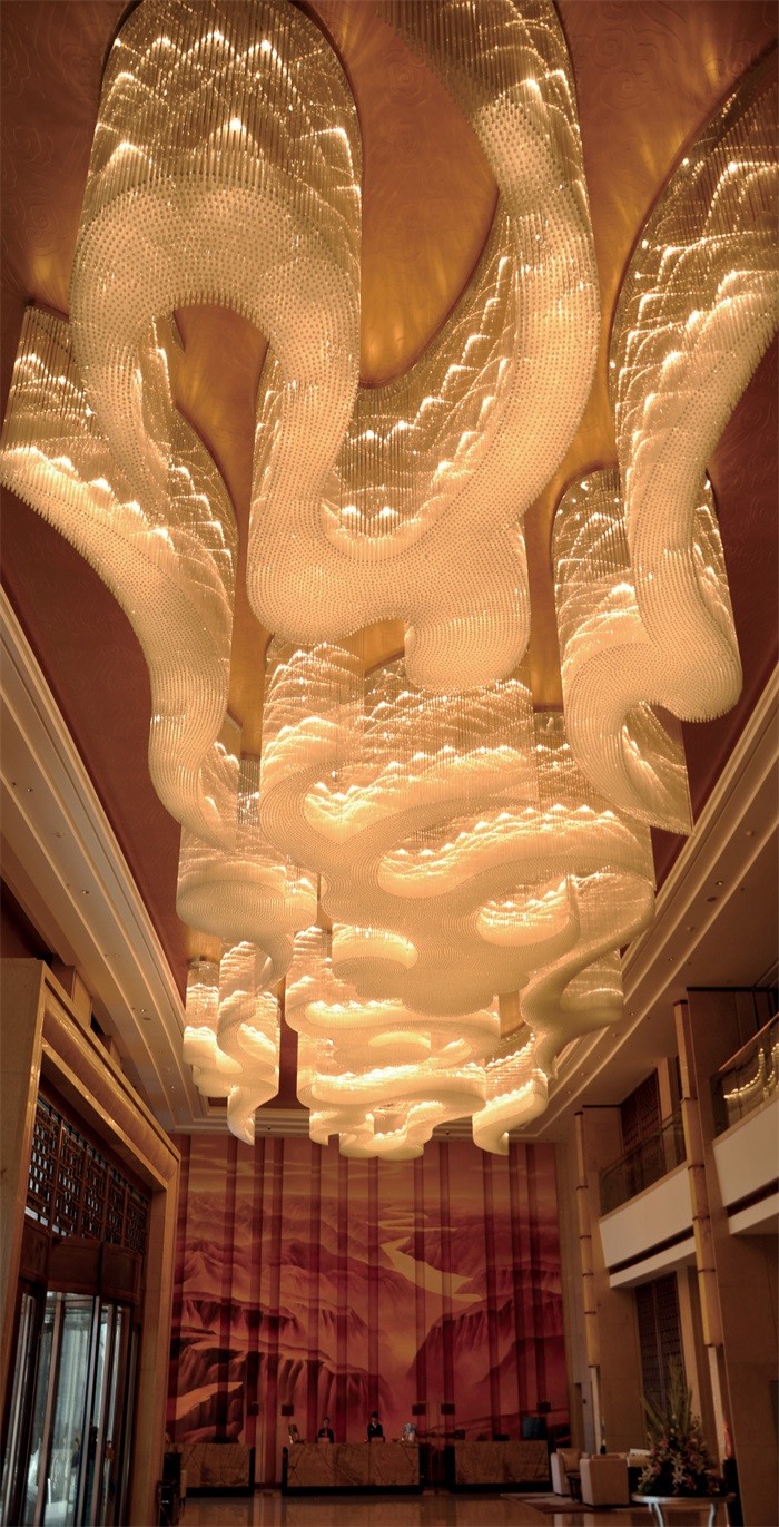 Lobby Art Deco Lighting Fixtures Irregular design crystal chandelier For Hotel