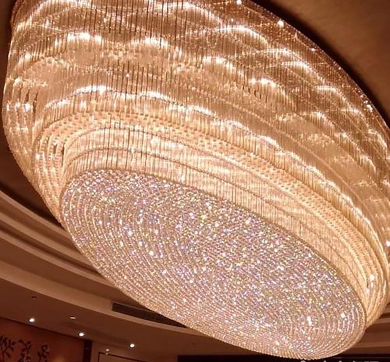 foyer oval crystal chandeliers