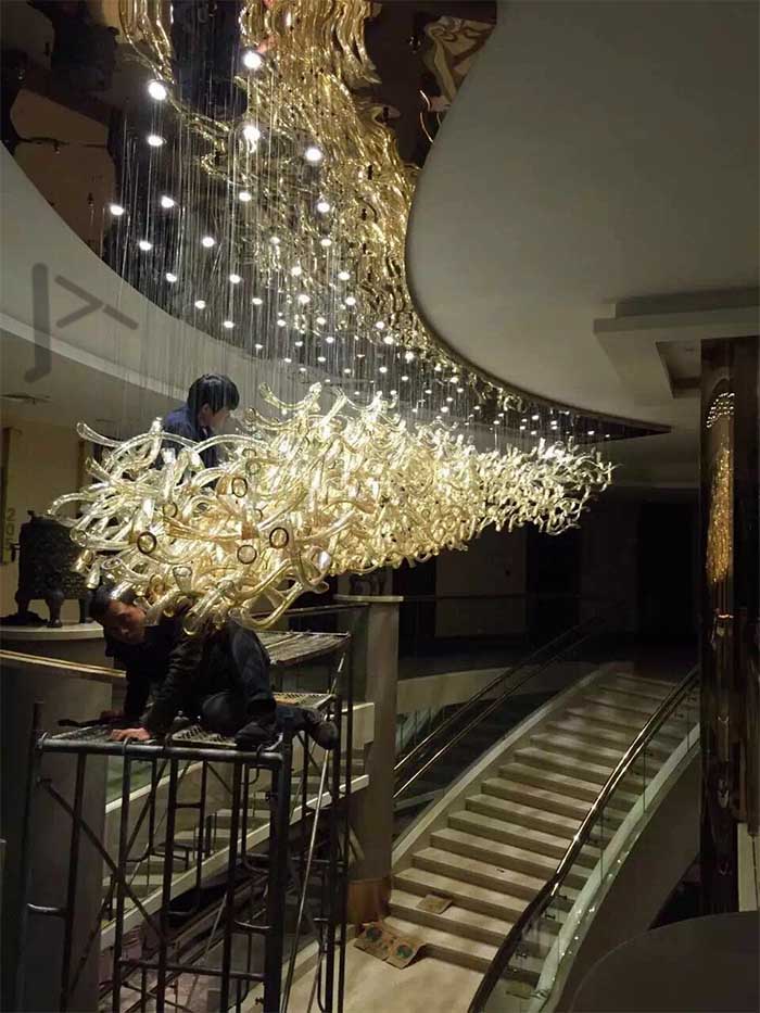 art glass pendent chandelier