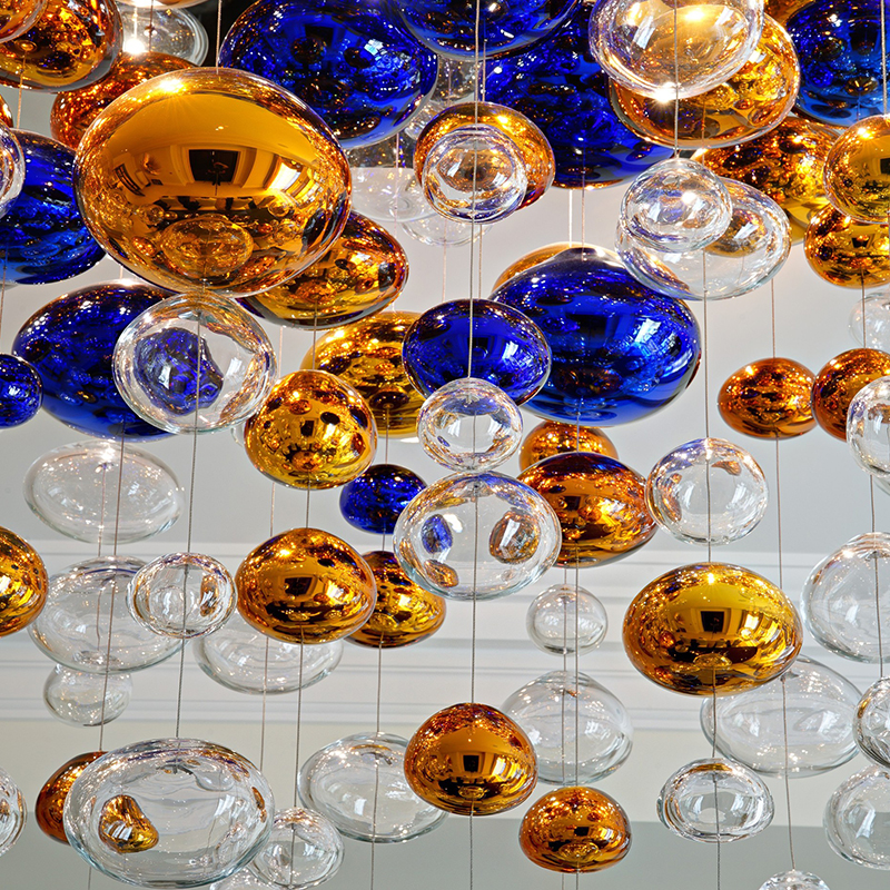 Glass ball pendant chandelier