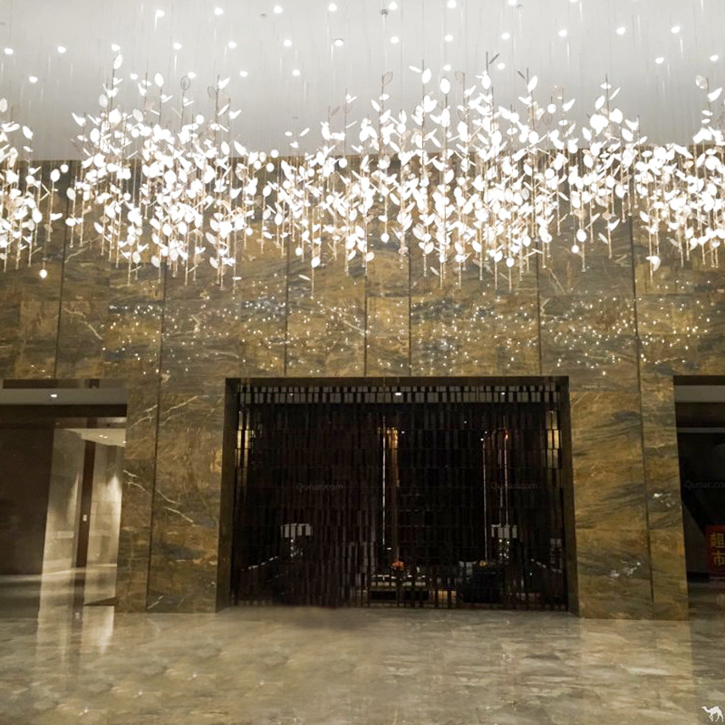 Leaves light chandeliers for lobby