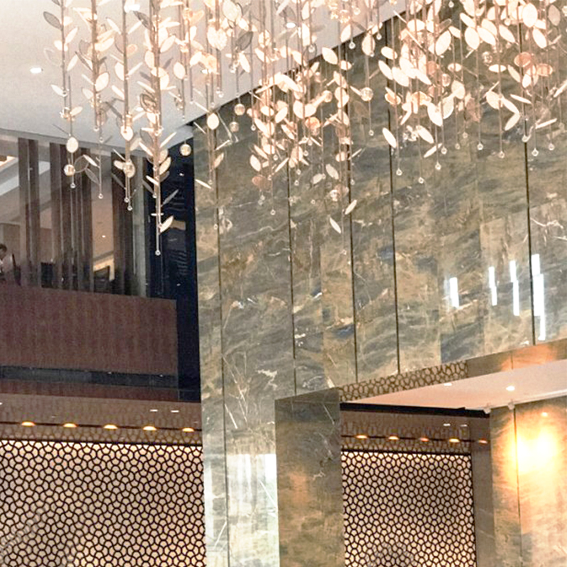 Leaves light chandeliers for lobby
