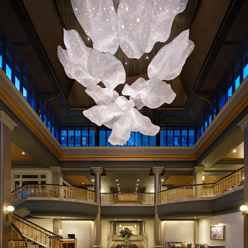 Crystal petal design modern chandelier