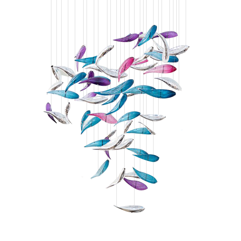 Glass fish chandelier
