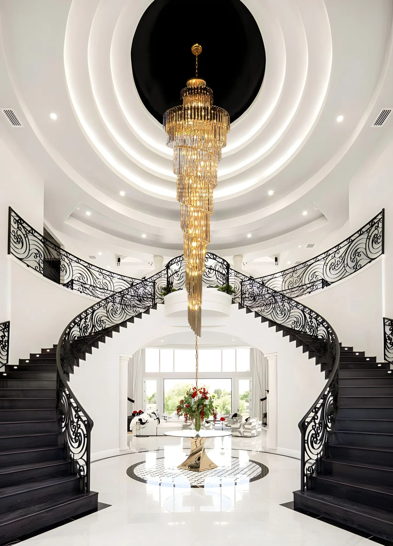 Grand Spiral Crystal Luxury Chandelier