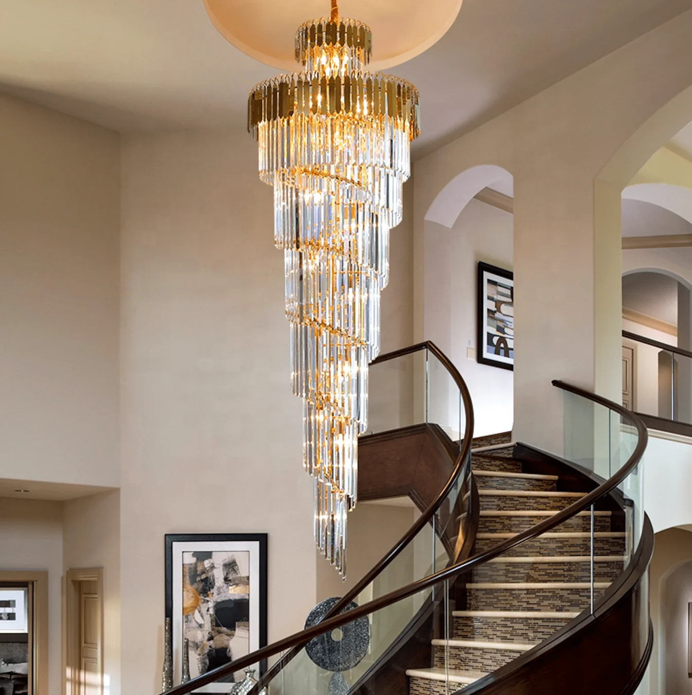 Grand Spiral Crystal Luxury Chandelier