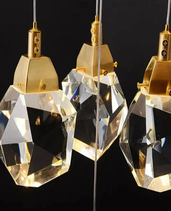 Modern crystal chandelier for high-ceiling stairwells