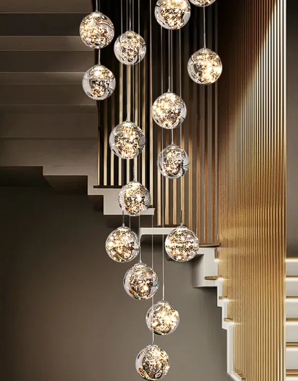 Modern Spiral Chandelier for Staircase