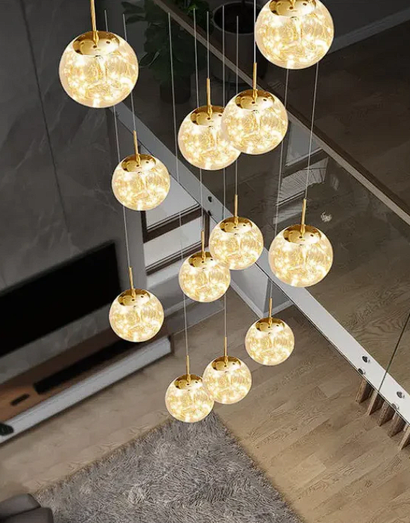 Modern Spiral Chandelier for Staircase