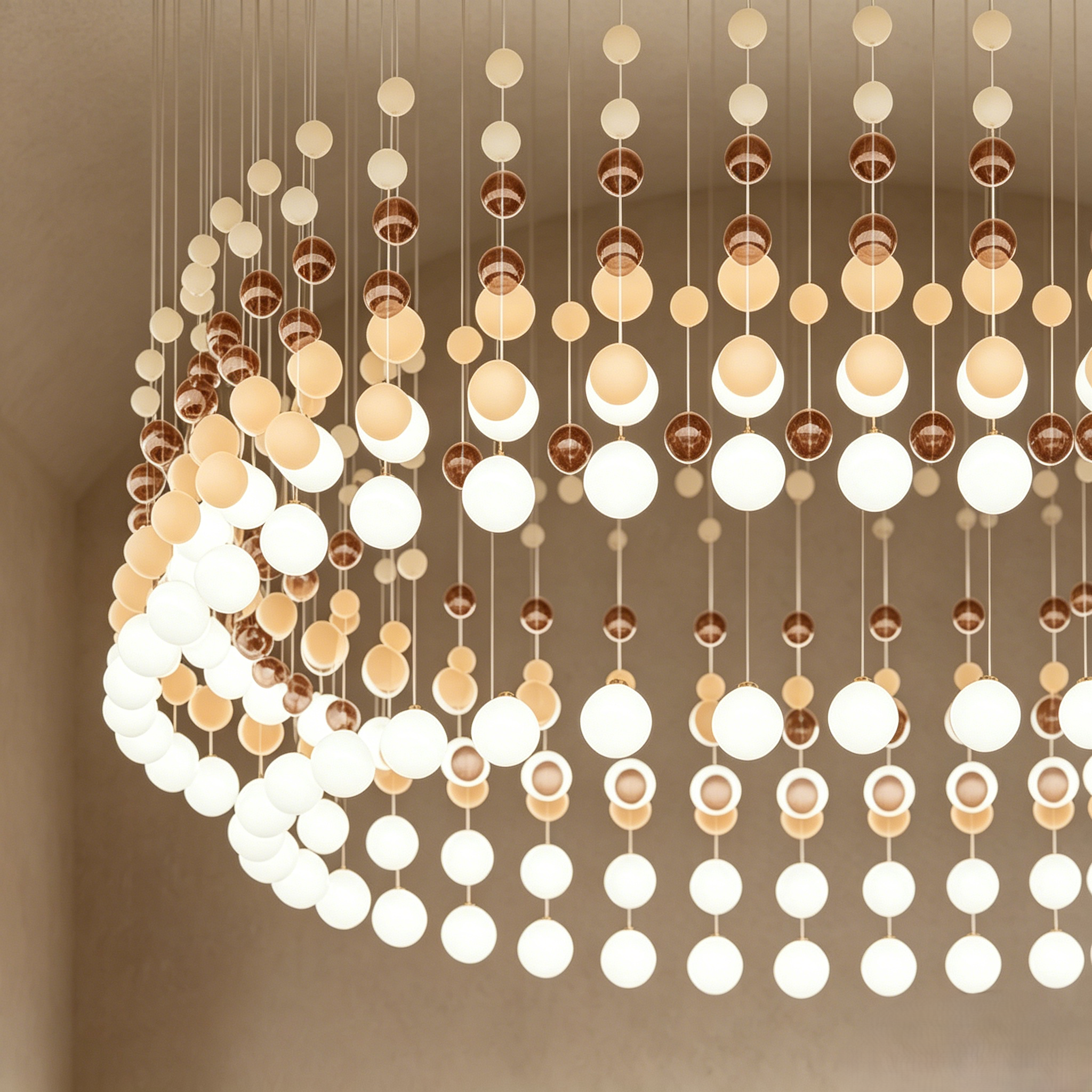 Gradient sphere cluster chandelier