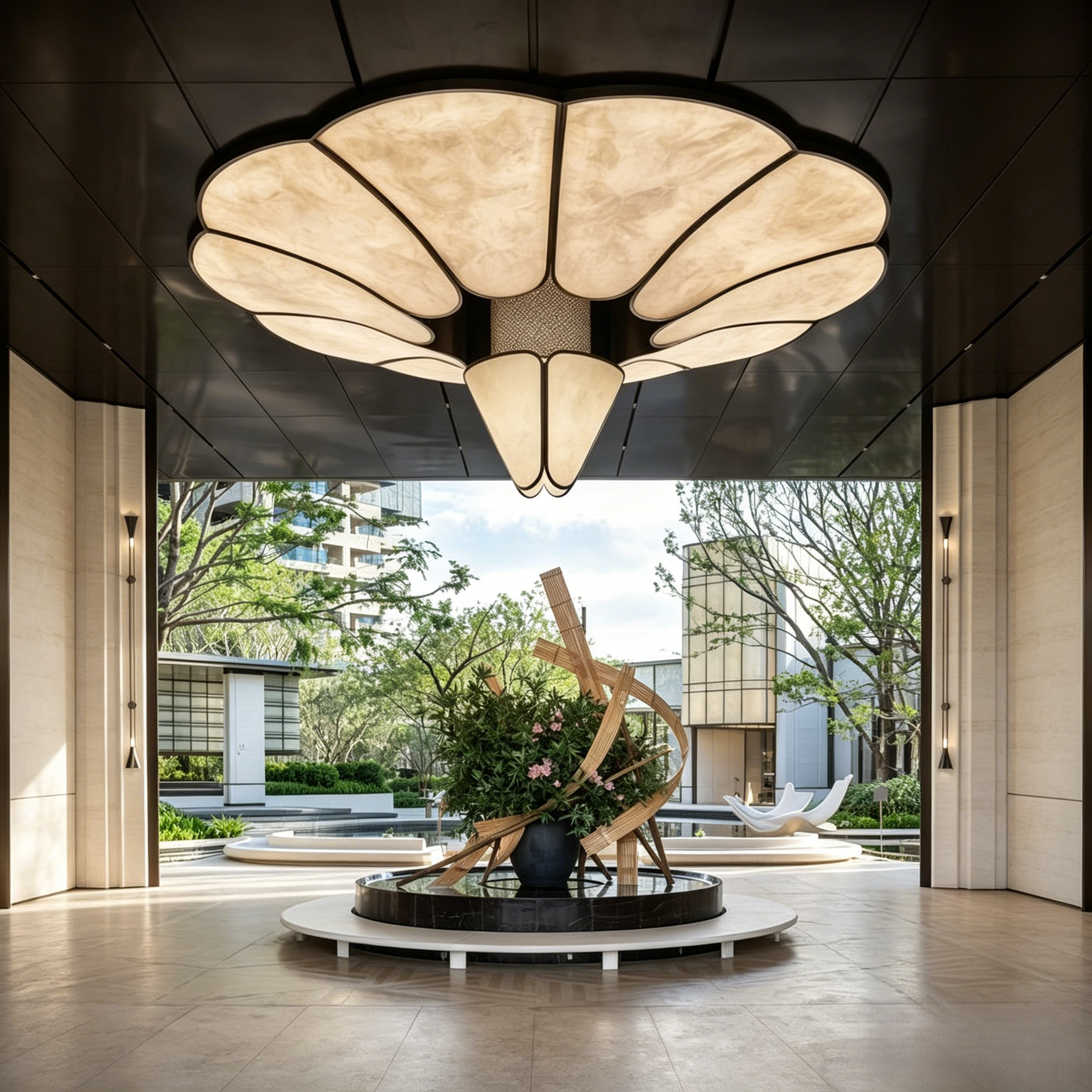 petal-shaped ceiling lamp