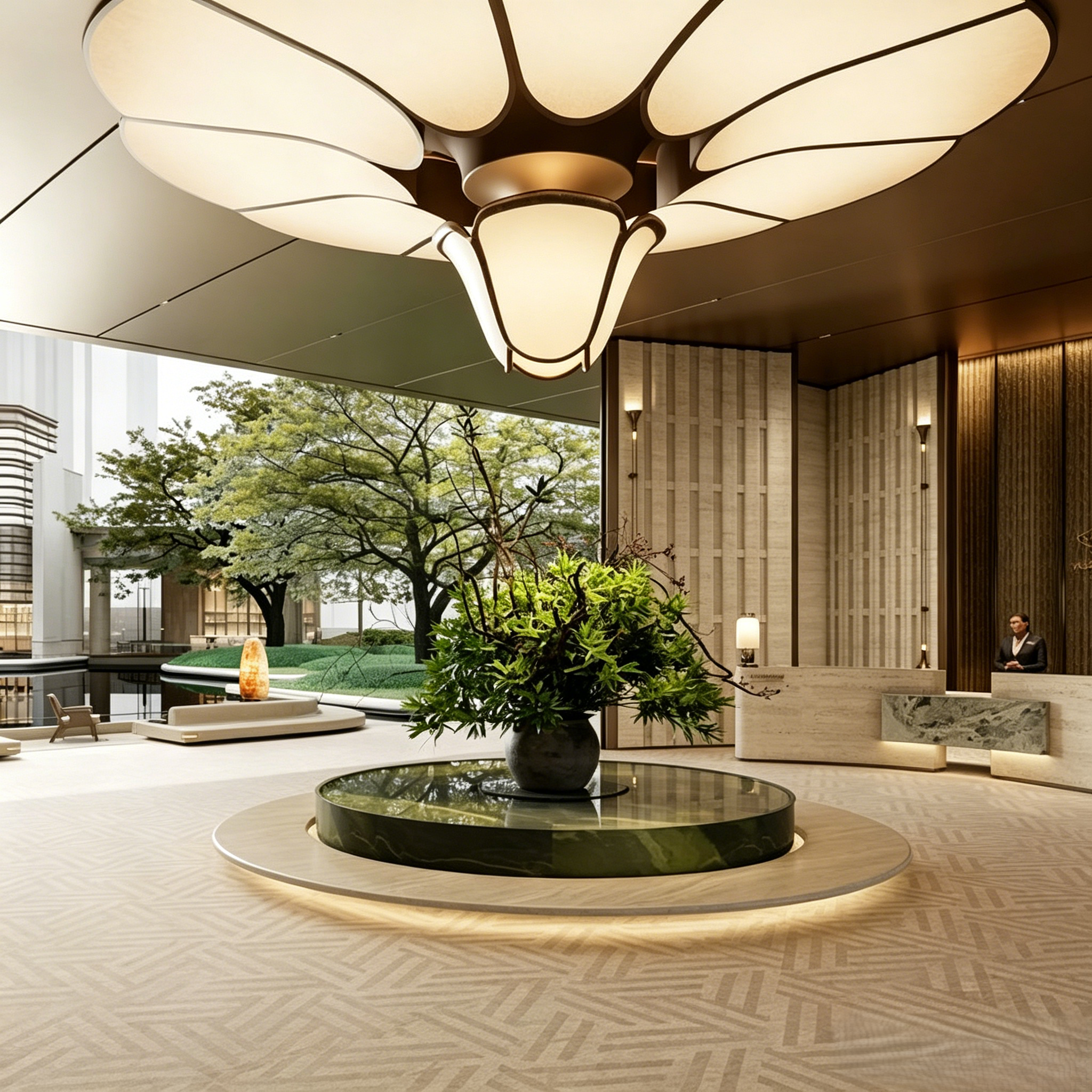 petal-shaped ceiling lamp