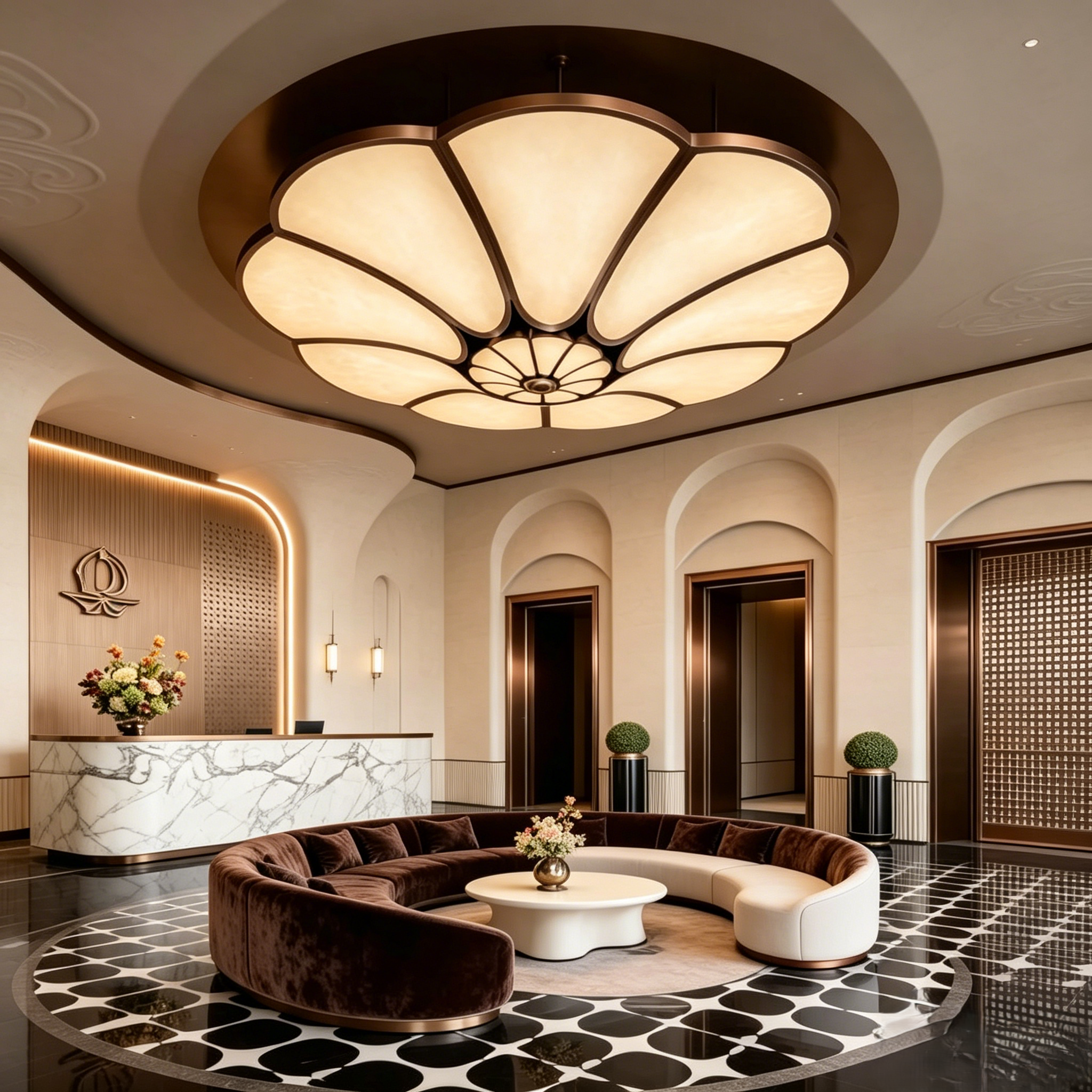 petal-shaped ceiling lamp
