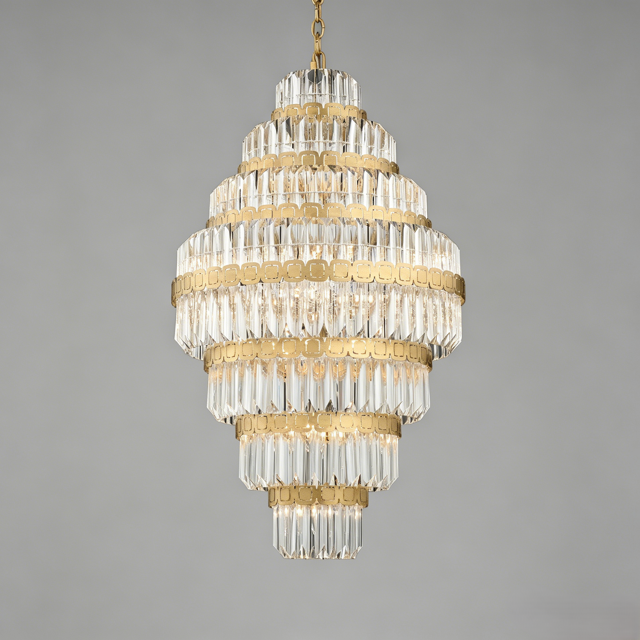 Luxury faceted crystal chandelier