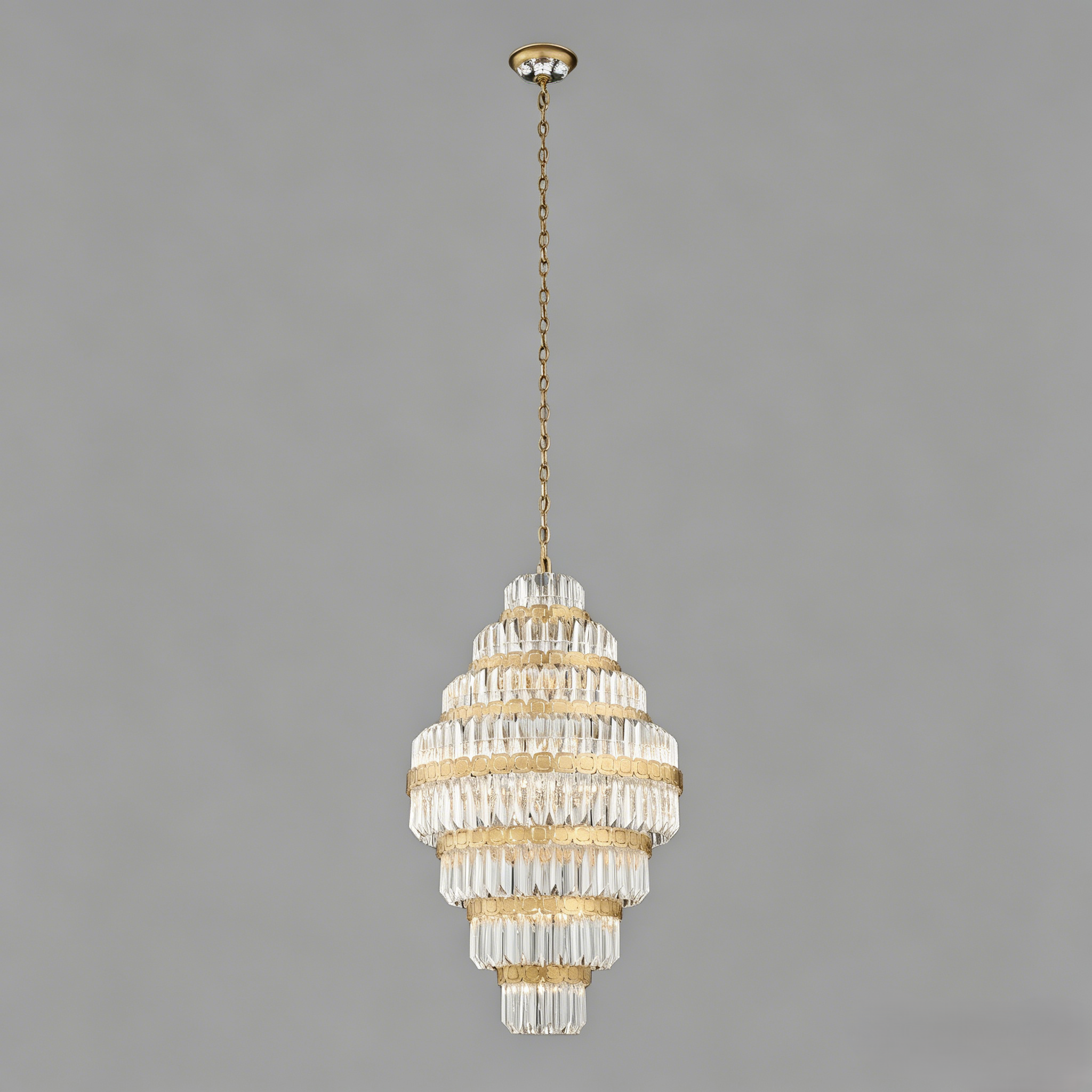 Luxury faceted crystal chandelier