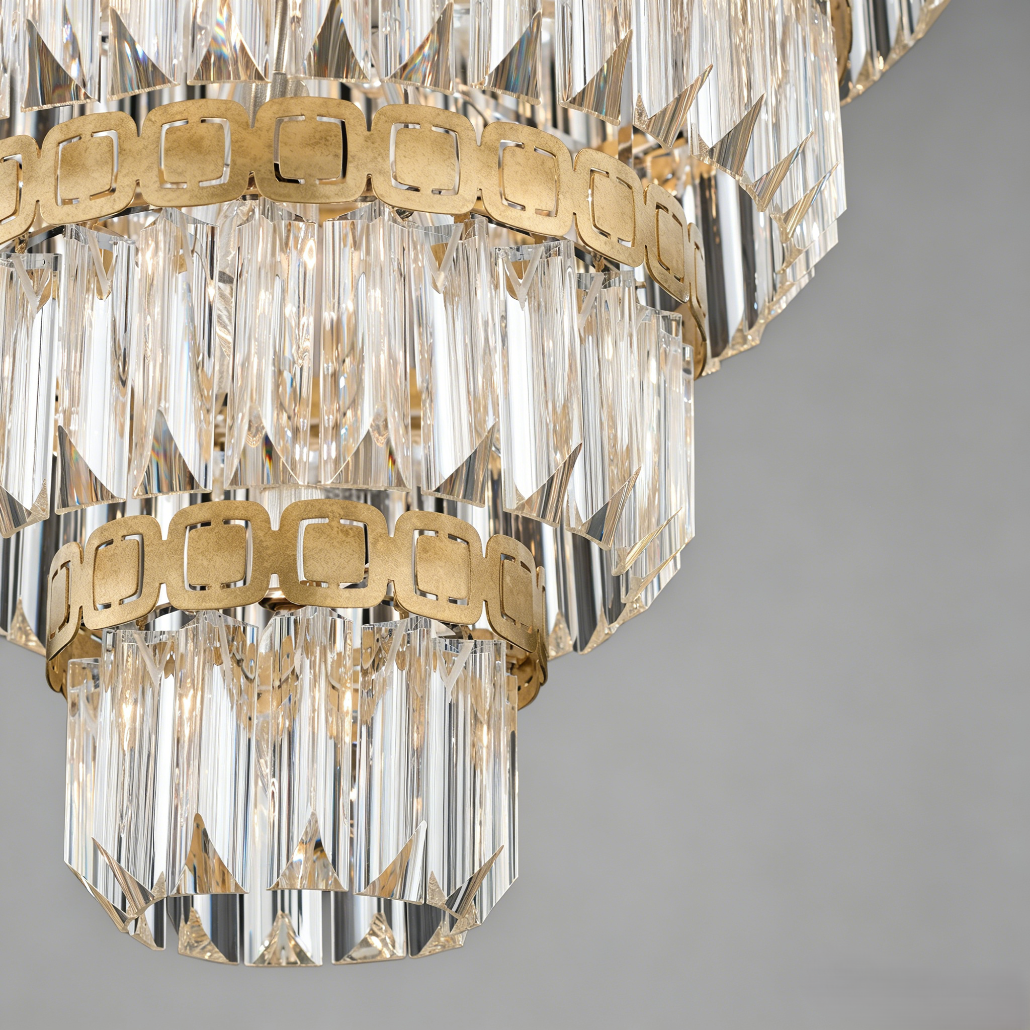 Luxury faceted crystal chandelier