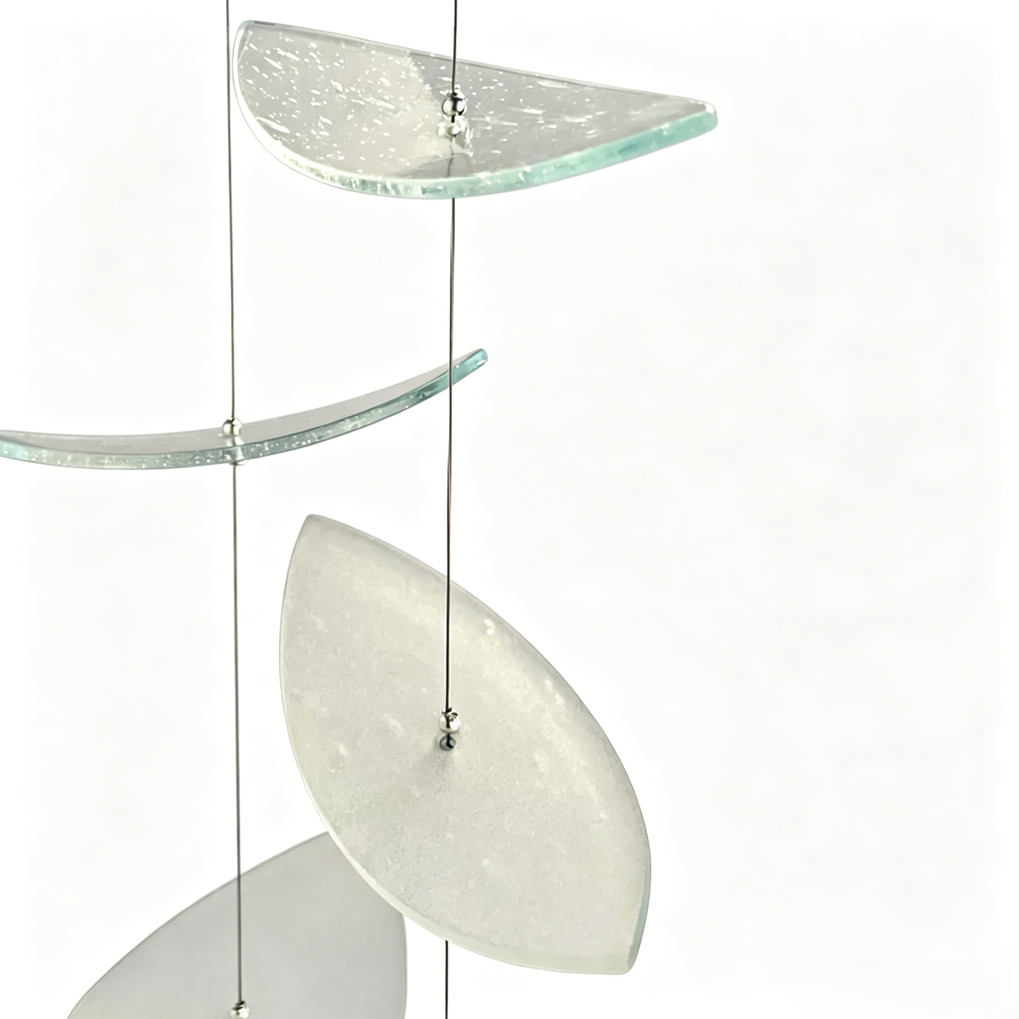 Bird-shaped glass cascade chandelier