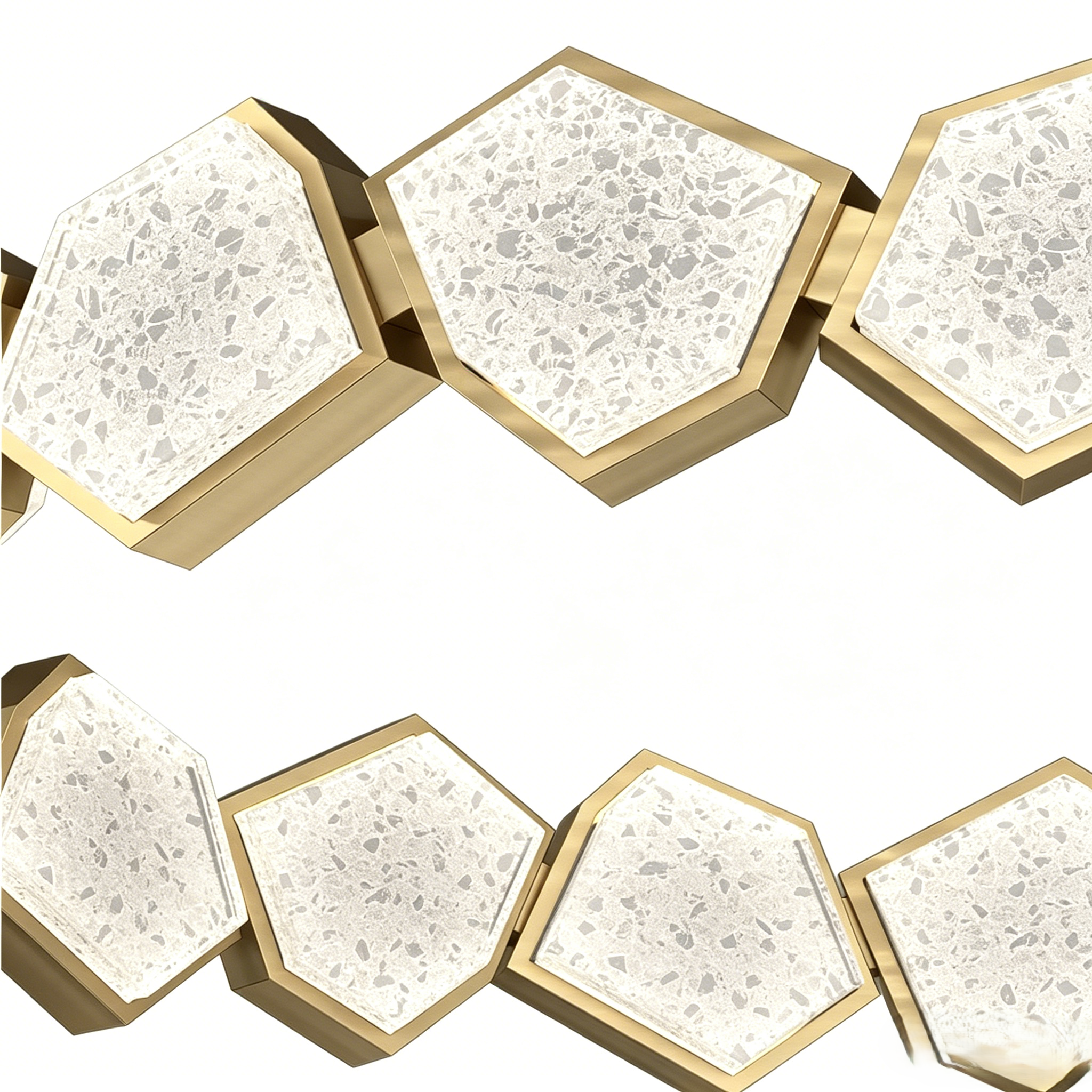 Modern hexagonal link ceiling lamp