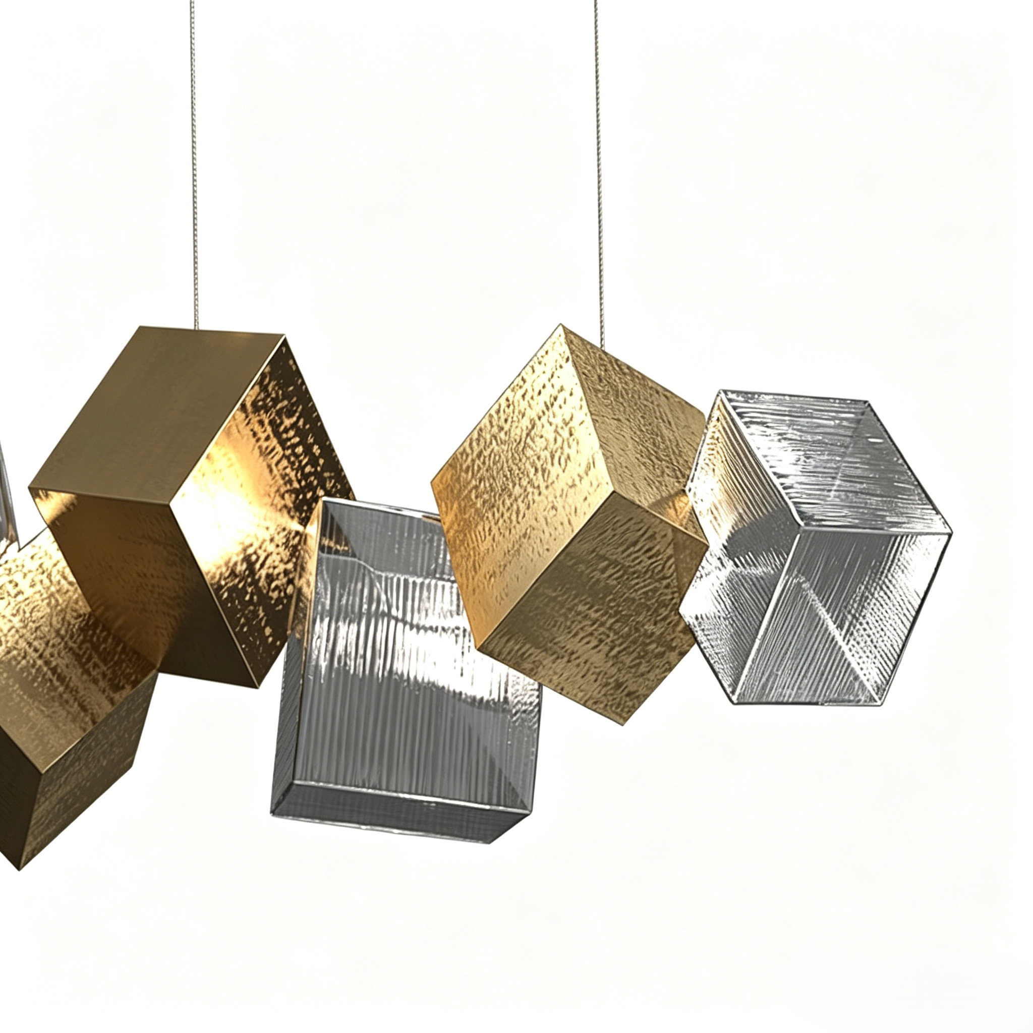 Modern floating cube modular ceiling lamp