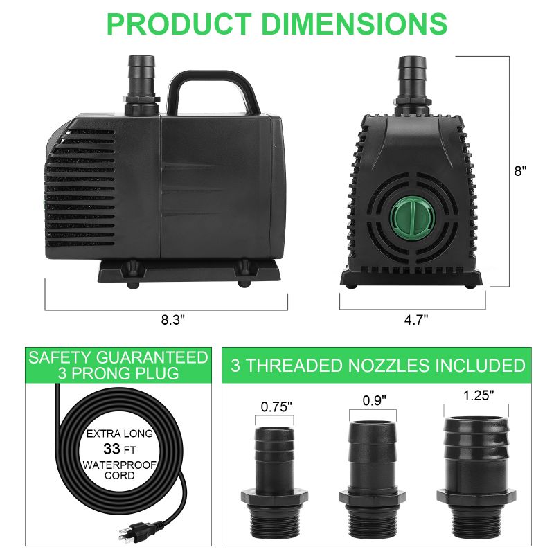 Submersible Fountain Water Pump With Filter