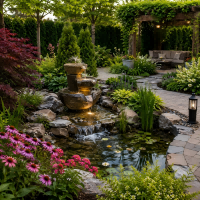 Aufwertung von Teichen, Springbrunnen und Regenwassernutzung mit einer Gartenwasserpumpe