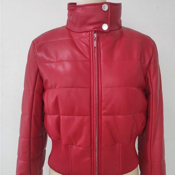 Женская красная куртка-бомбер из искусственного меха с подкладкой из искусственного меха