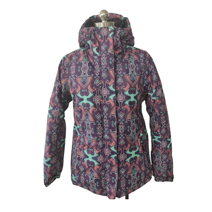 Женская непромокаемая ветрозащитная куртка с лыжным принтом