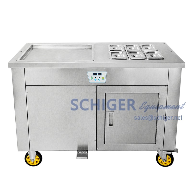 2 Compressor Speed Cooling Thailand Style Roll Fry Ice Cream Machine -  China Thailand Rolled Fried Ice Cream Machine, Thailand Fry Ice Cream  Machine