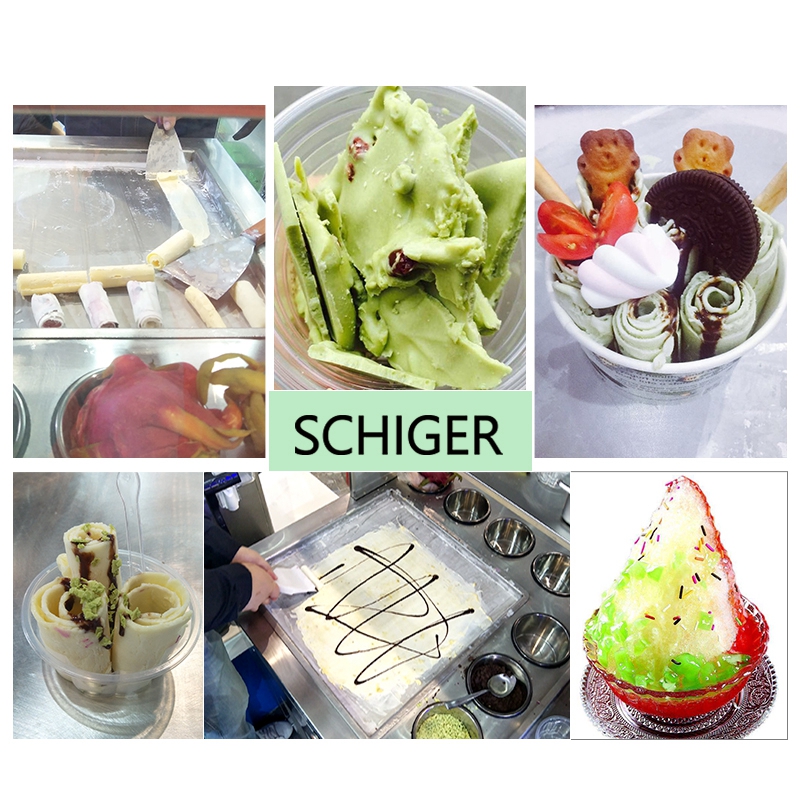 Single pan frying ice cream machine