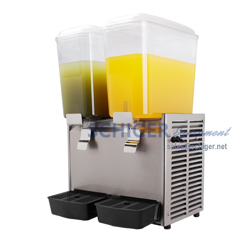 Double Tanks Spray Type Ice Tea Beverage Juice Dispenser