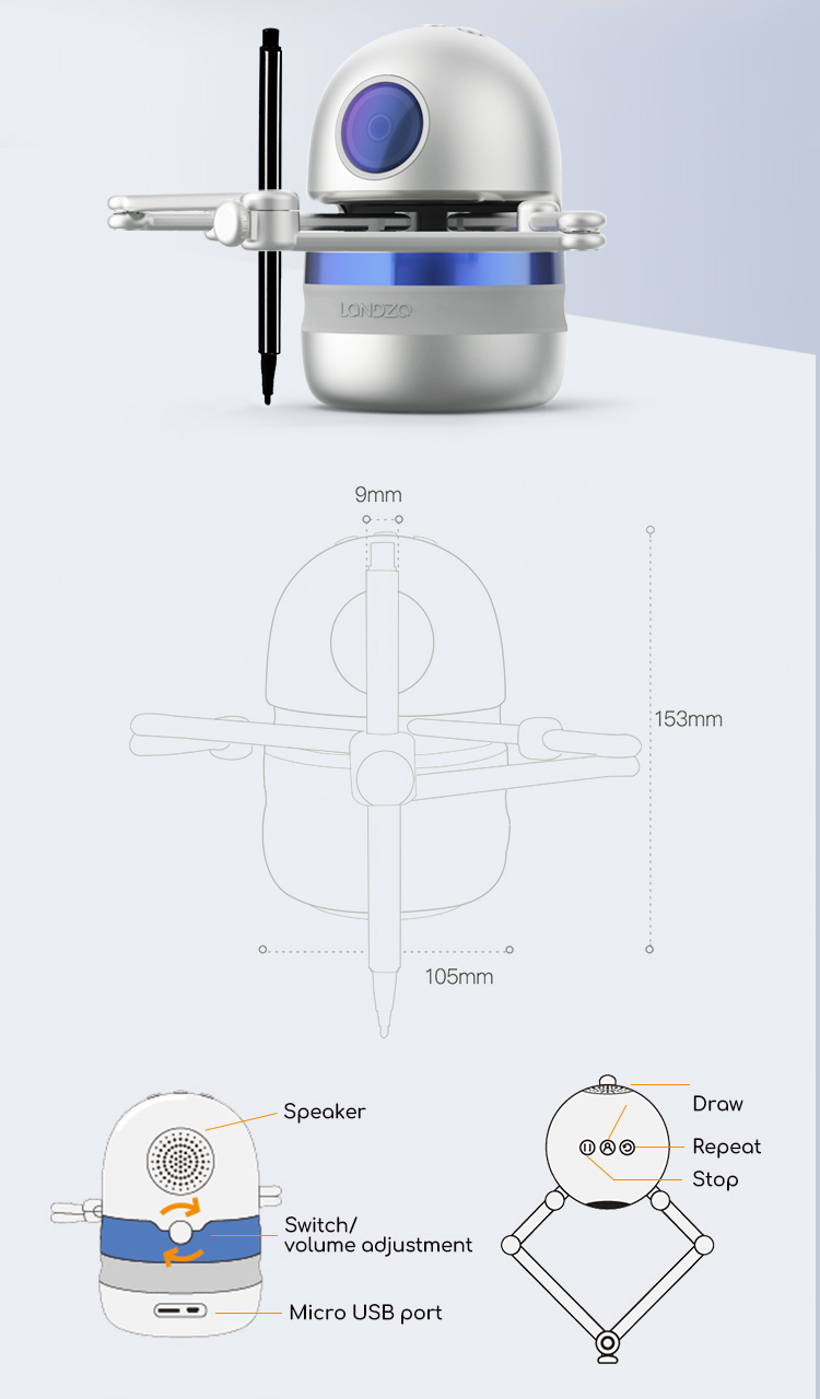 Landzo Quincy Drawing Robot - The Robot Artist - OKdo