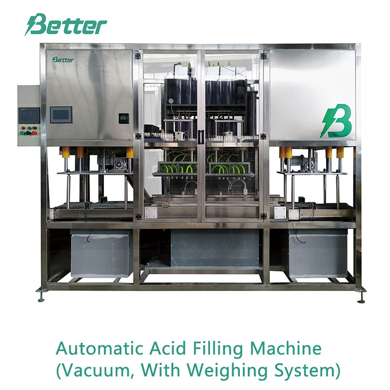 Máquina automática de llenado de ácido de batería de plomo y ácido