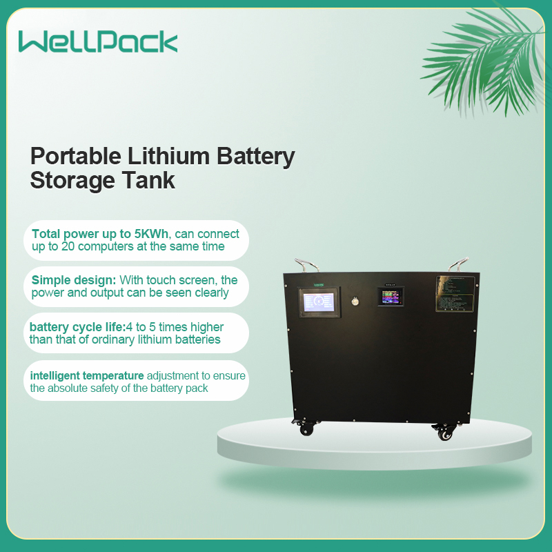 Portable lithium battery storage tank