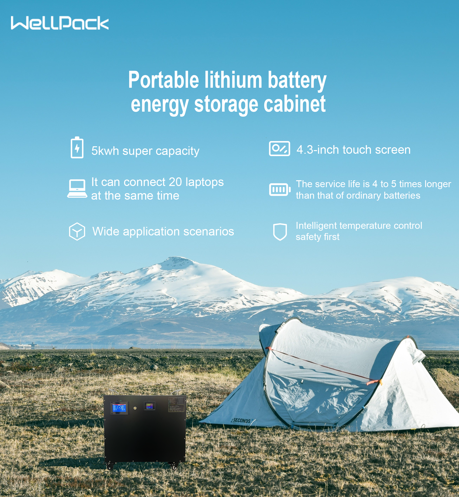 Portable lithium battery storage tank