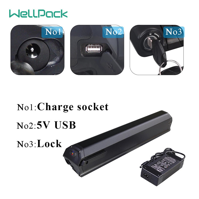 48V10Ah 13Ah 15.6Ah电动自行车隐藏式锂电池