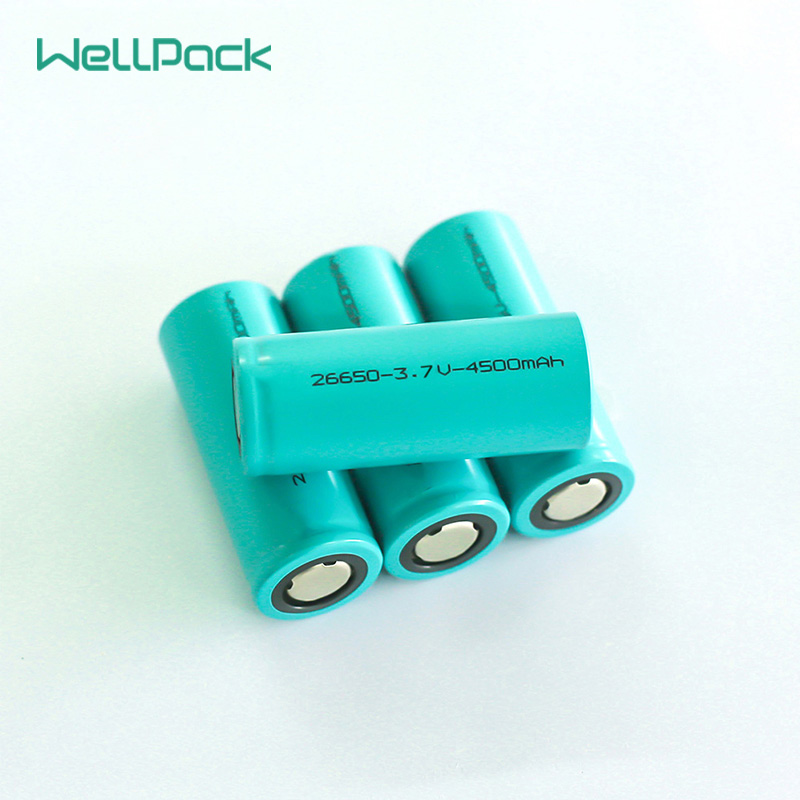 Célula cilíndrica de iones de litio 26650 de 3,7 V y 4500 mAh para aplicaciones de pesca con caña