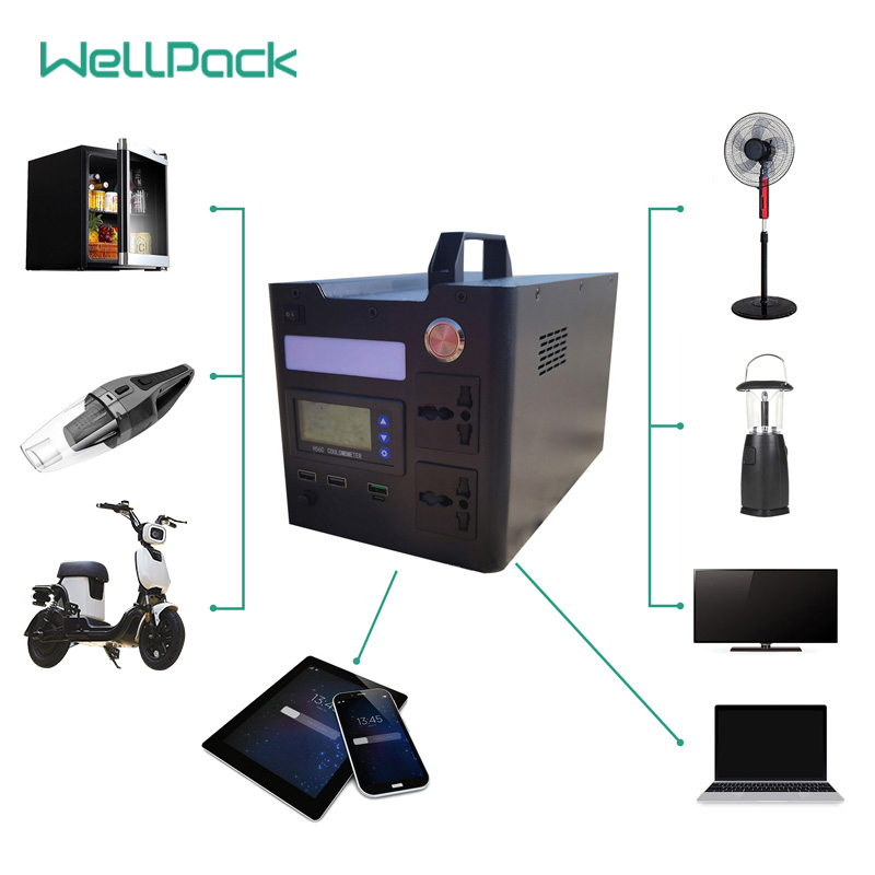 Central eléctrica portátil con panel solar para acampar.