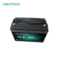 Batterie de stockage d'énergie solaire lifepo4 12,8 V, 100ah