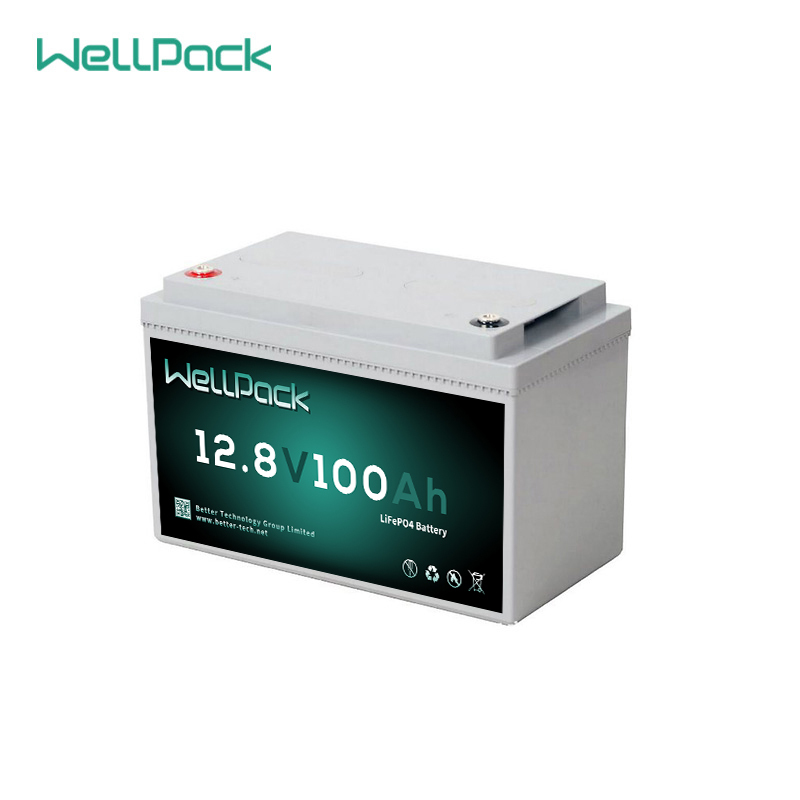Batterie de stockage d'énergie solaire lifepo4 12,8 V, 100ah