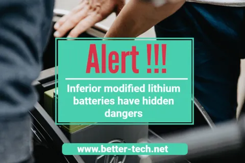 يُحذًِر! بطاريات الليثيوم المعدلة بشكل رديء لها مخاطر مخفية