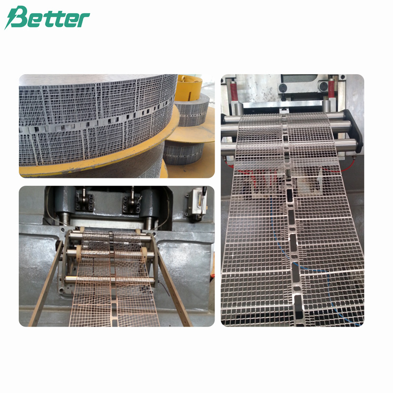 Dentro de la máquina de punzonado automatizada para rejillas de baterías Dentro de la máquina de punzonado automatizada para rejillas de baterías
